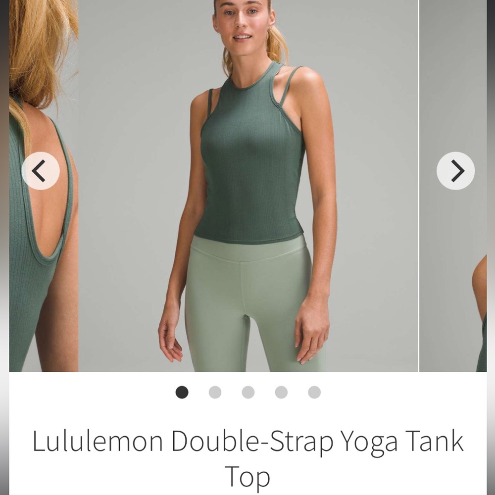 lululemon athletica Green Fitted Backless Tank Top